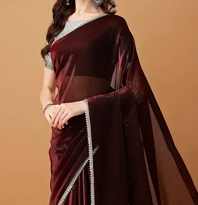 Attractive Lycra Saree with Blouse piece