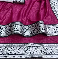 Beautiful Pink Art Silk Embellished Saree With Blouse Piece For Women-thumb1