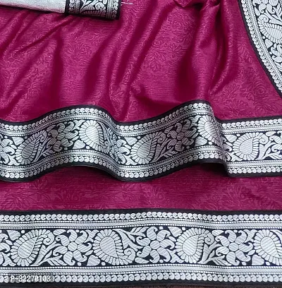 Beautiful Pink Art Silk Embellished Saree With Blouse Piece For Women-thumb2