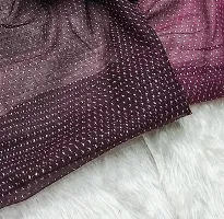 Beautiful Purple Net Embellished Saree With Blouse Piece For Women-thumb2