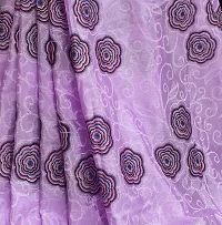 Elegant Purple Satin Saree with Blouse piece For Women-thumb2