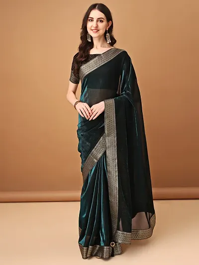 Trending Lycra Saree with Blouse piece 