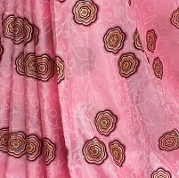 Elegant Pink Satin Saree with Blouse piece For Women-thumb2