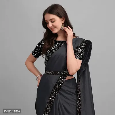 Elegant Black Art Silk Saree with Blouse piece For Women