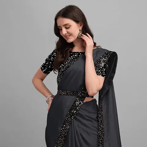 Elegant Silk Blend Embellished Women Saree with Blouse Piece