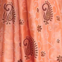 Elegant Orange Satin Saree with Blouse piece For Women-thumb2