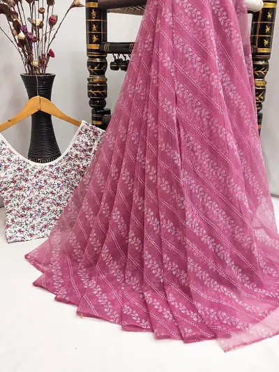 Elegant Silk Blend Saree with Blouse piece For Women