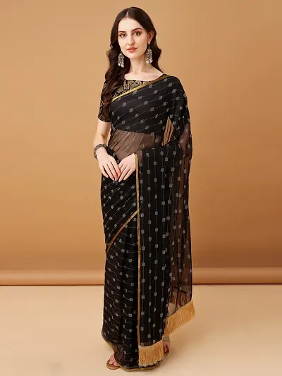 Trending Chiffon Saree with Blouse piece