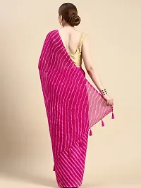 Elegant Pink Chiffon Saree with Blouse piece For Women-thumb1