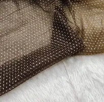 Beautiful Brown Net Embellished Saree With Blouse Piece For Women-thumb2