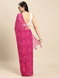 Elegant Pink Georgette Saree with Blouse piece For Women-thumb1