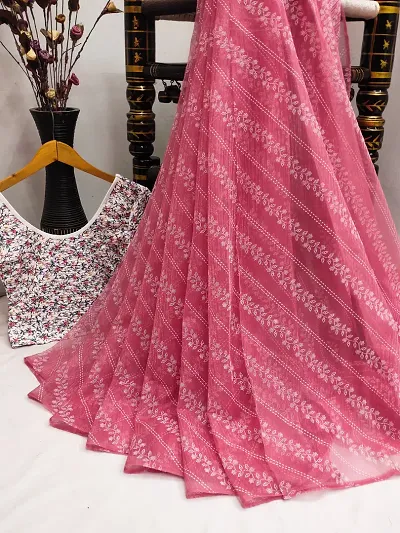 Hot Selling Silk Blend Saree with Blouse piece