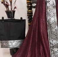 Beautiful Brown Silk Blend Embellished Saree With Blouse Piece For Women-thumb2