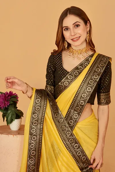 New In Silk Blend Saree with Blouse piece 