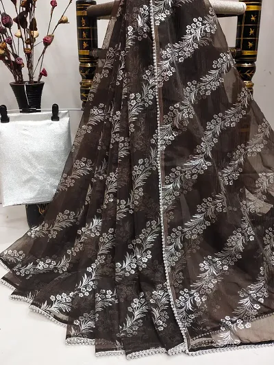 Hot Selling Organza Saree with Blouse piece