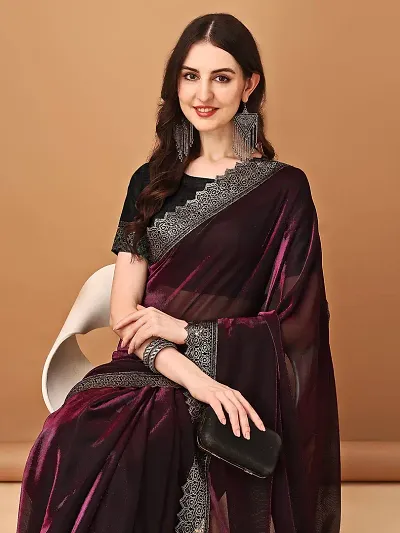 Trending Lycra Saree with Blouse piece 