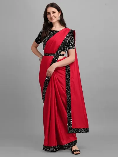 Stylish Silk Blend Saree with Blouse piece For Women