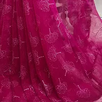 Beautiful Pink Net Embellished Saree With Blouse Piece For Women-thumb2