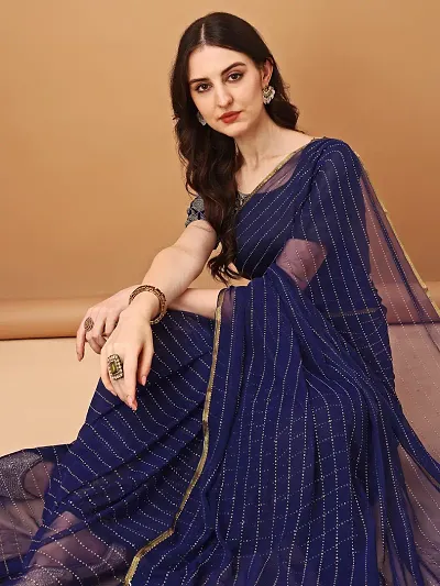 Attractive Chiffon Saree with Blouse piece 