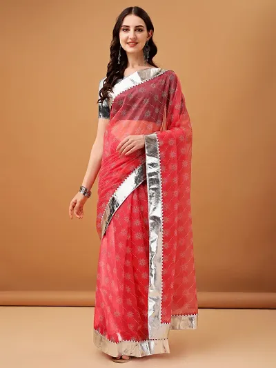 Alluring Net Saree with Blouse piece