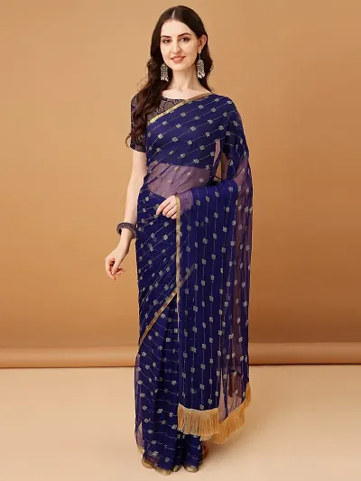 Trending Chiffon Saree with Blouse piece