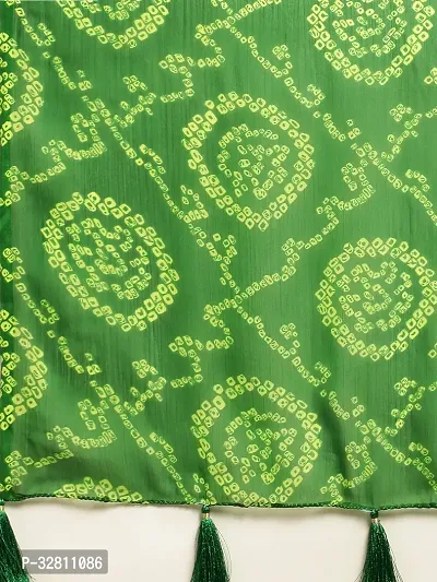 Elegant Green Chiffon Saree with Blouse piece For Women-thumb4