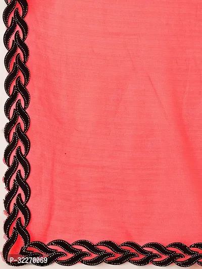 Beautiful Pink Net Embellished Saree With Blouse Piece For Women-thumb3