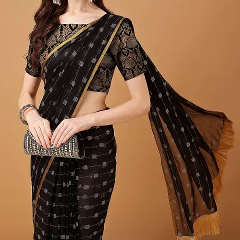 Hot Selling Chiffon Saree with Blouse piece