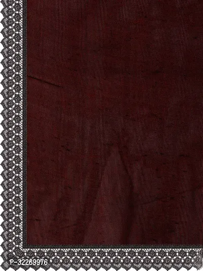 Beautiful Maroon Silk Blend Embellished Saree With Blouse Piece For Women-thumb4