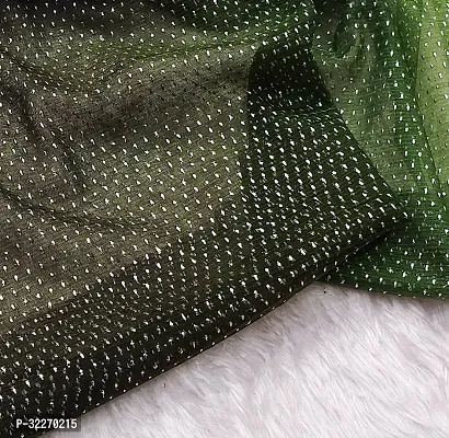 Beautiful Green Net Embellished Saree With Blouse Piece For Women-thumb3