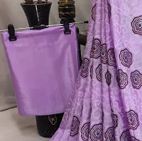 Elegant Purple Satin Saree with Blouse piece For Women-thumb3