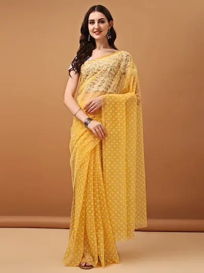 Best Selling Net Saree with Blouse piece