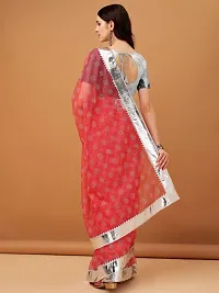 Beautiful Pink Net Embellished Saree With Blouse Piece For Women-thumb1