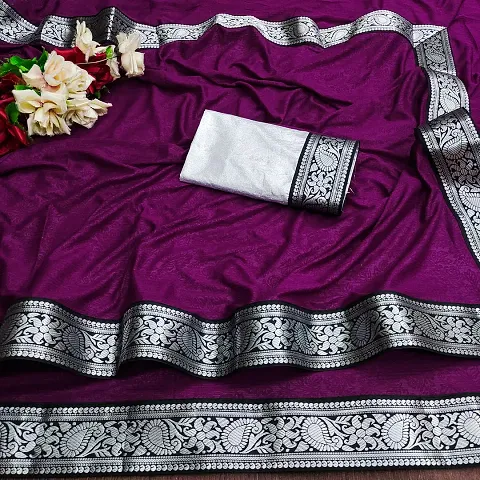 New In Art Silk Saree with Blouse piece