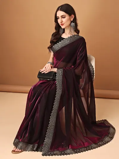 Trending Lycra Saree with Blouse piece 