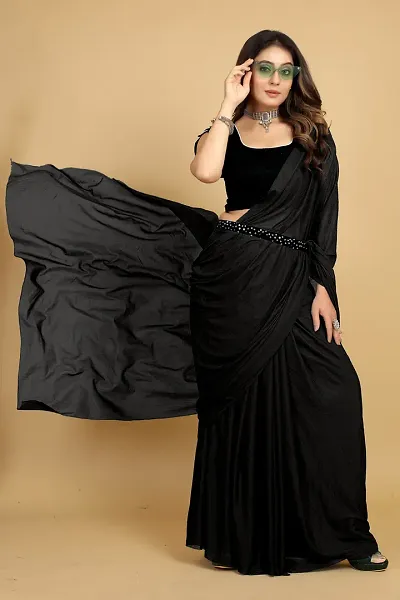 Elegant Silk Blend Saree with Blouse piece For Women