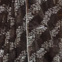 Beautiful Brown Organza Foil Print Saree With Blouse Piece For Women-thumb2