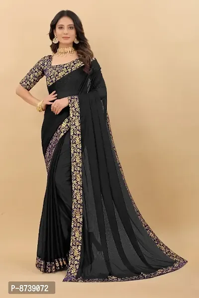 Black Art Silk Dyed Sarees For Women