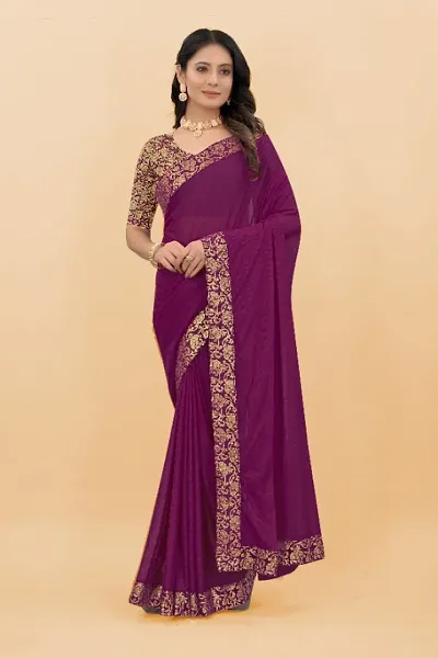 Floral Embellished lace Saree With Blouse Piece