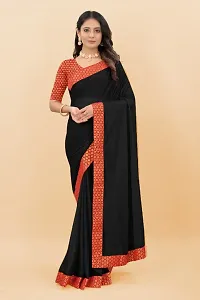 Classic Art Silk Lace Work Saree with Blouse piece-thumb1