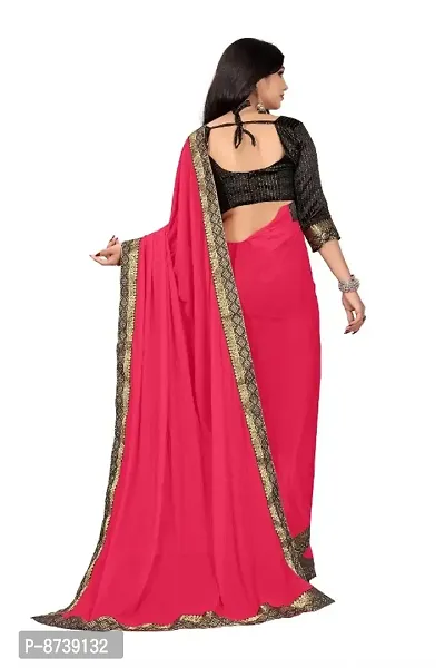 Pink Art Silk Solid Sarees For Women-thumb2