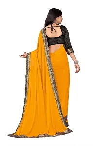 Classic Art Silk Lace Work Saree with Blouse piece-thumb1