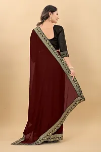 Elegant Coffee Art Silk Dyed Saree With Blouse Piece For Women-thumb3