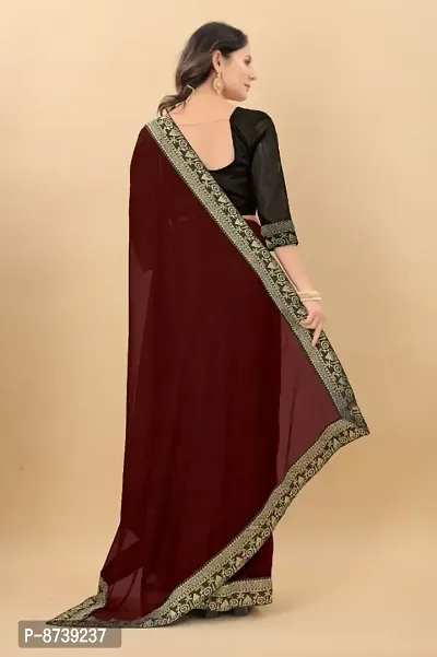 Elegant Coffee Art Silk Dyed Saree With Blouse Piece For Women-thumb4