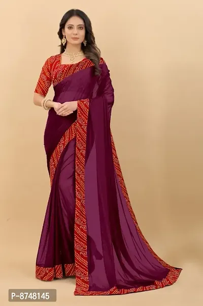 Beautiful Wine Art Silk Dyed Sarees For Women