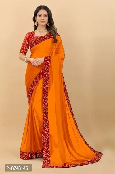 Stylish Golden Art Silk Dyed Saree with Blouse piece For Women