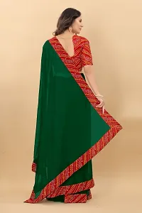 Dark Green Art Silk Solid Sarees For Women-thumb2