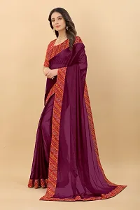 Beautiful Wine Art Silk Dyed Sarees For Women-thumb3