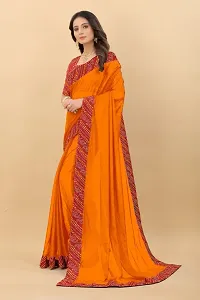 Stylish Golden Art Silk Dyed Saree with Blouse piece For Women-thumb3