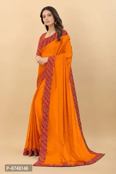 Stylish Golden Art Silk Dyed Saree with Blouse piece For Women-thumb4